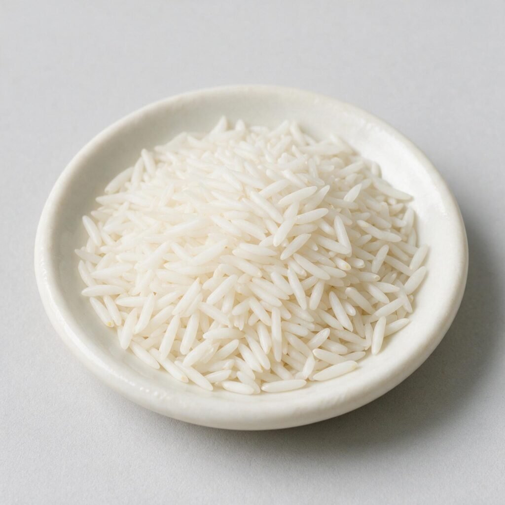 1121 raw basmati rice, unprocessed pearl white extra long grain milled in Pakistan