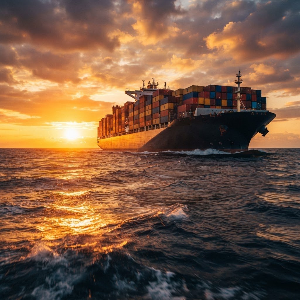Bulk rice export shipment under way across the Arabian Sea toward Gulf ports