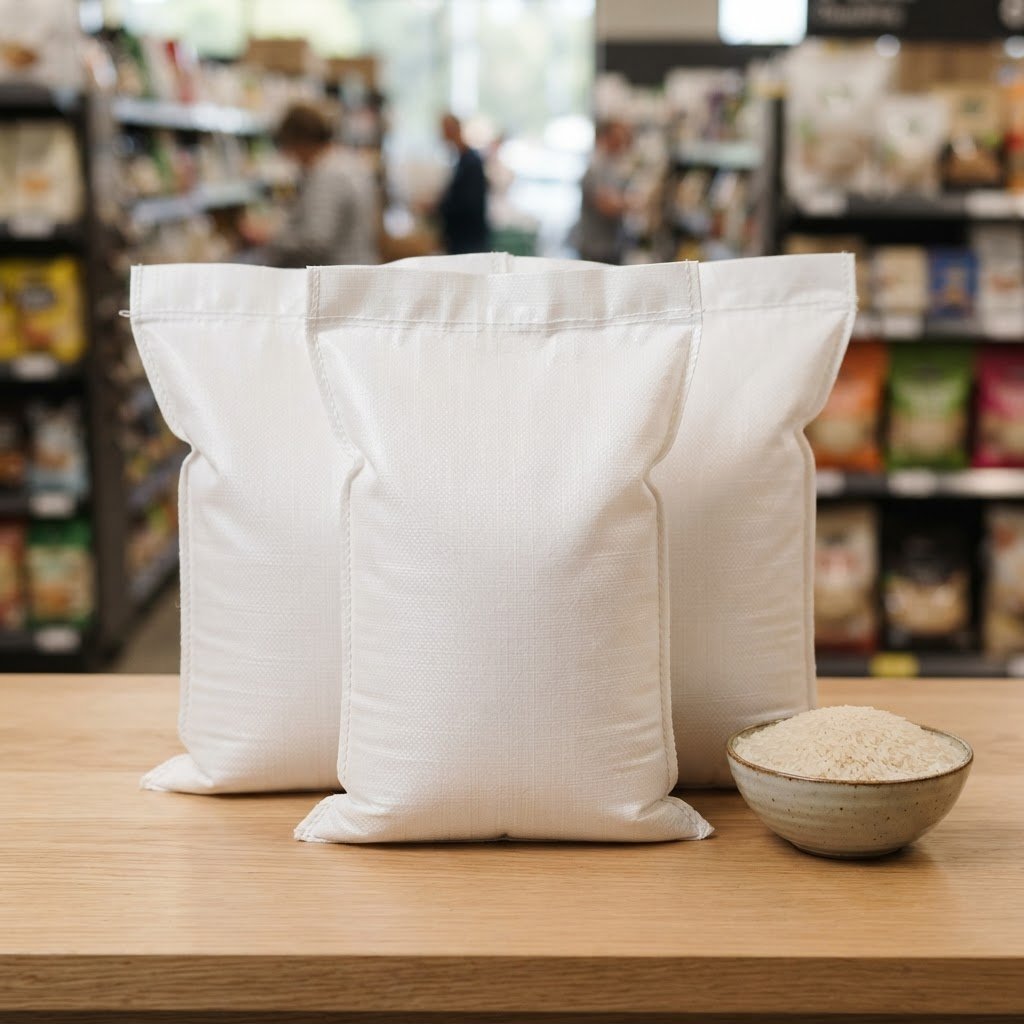 1121 basmati rice in 5kg retail bags packed for supermarket and online grocery