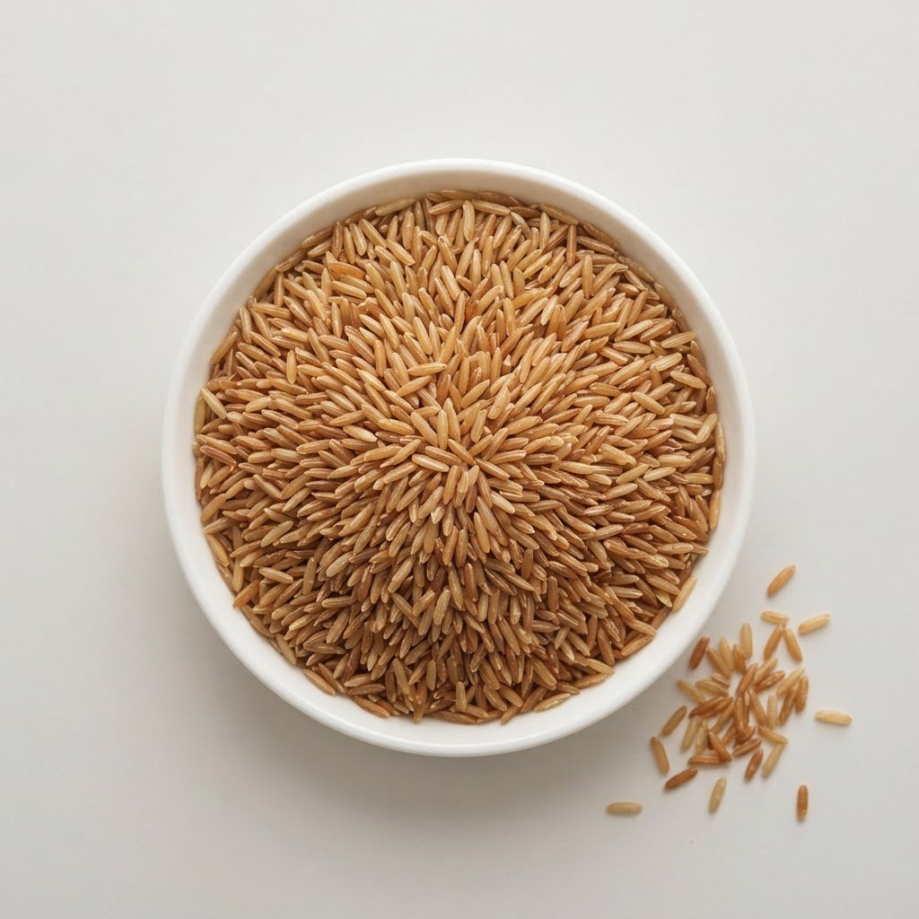 1121 brown sella basmati rice, parboiled grains with the bran retained