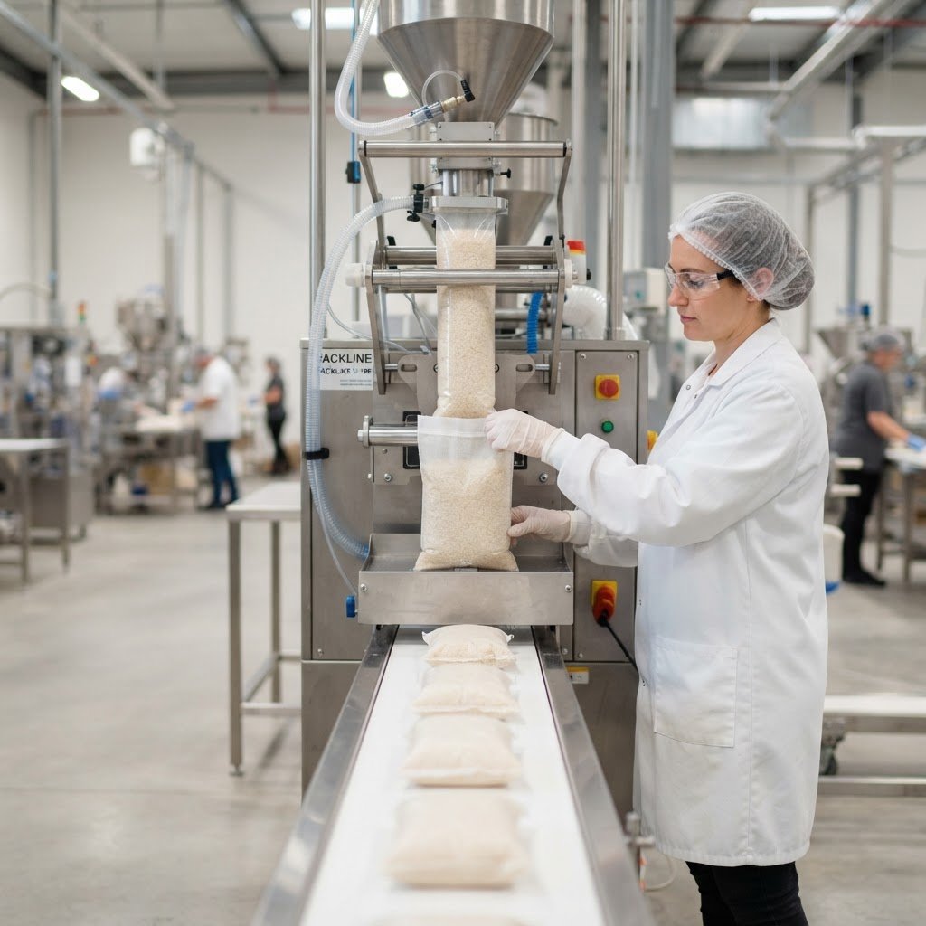 IRRI-6 long grain rice packed under a buyer’s own brand at the mill