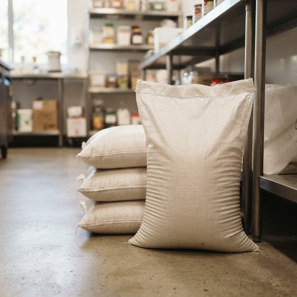 IRRI-9 Long Grain Rice in 20kg and 25kg woven catering sacks