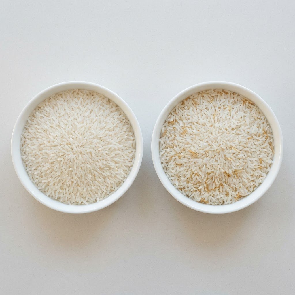IRRI-9 Long Grain Rice at 5% and 25% broken compared