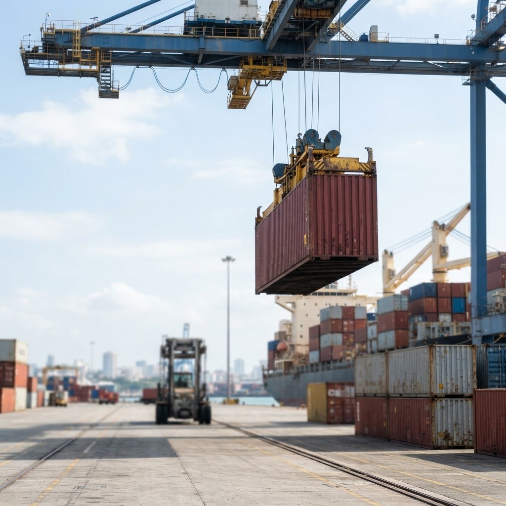 KS-282 long grain rice shipped in containers to the buyer port