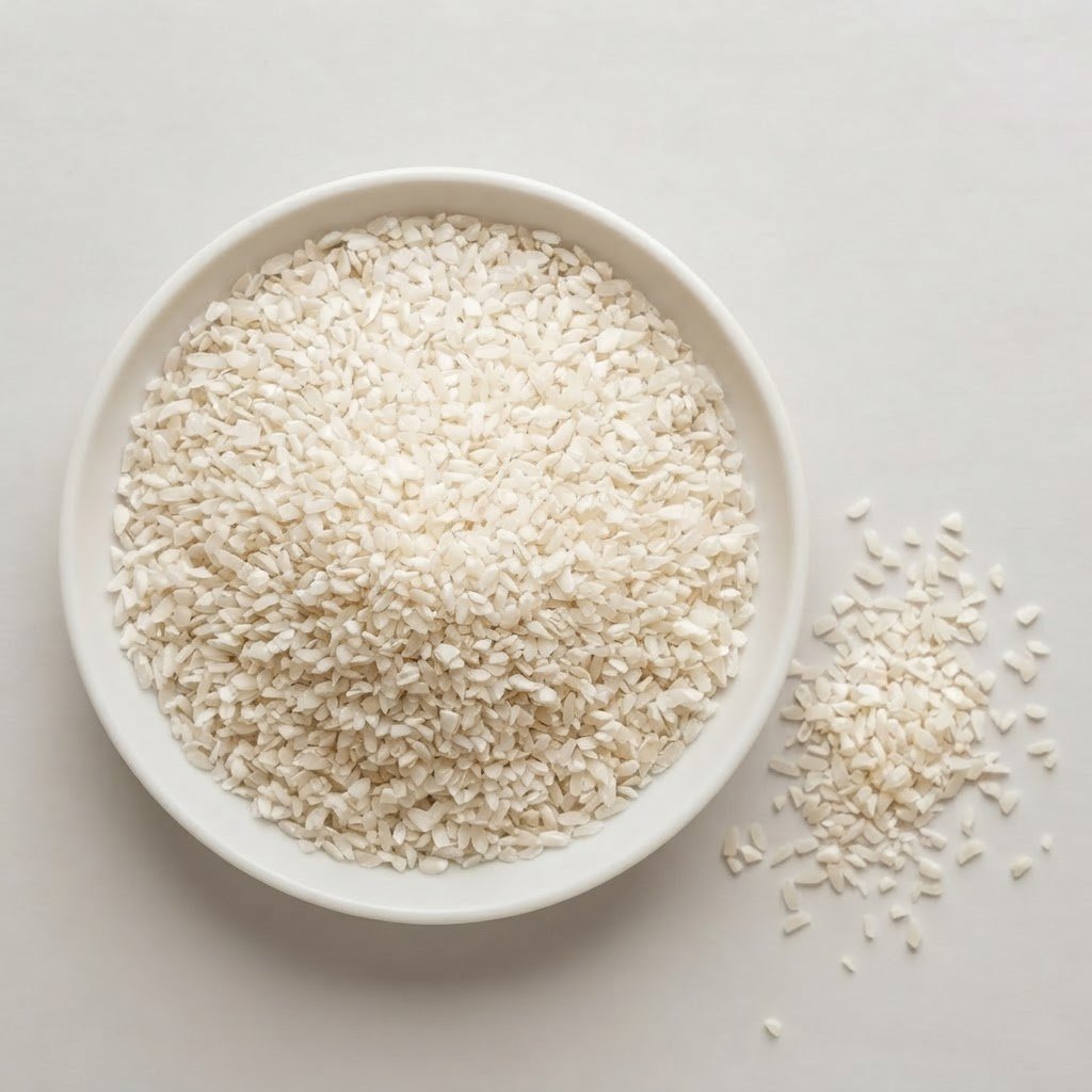 100% Broken White Rice fragments, double silky polished and colour sortexed