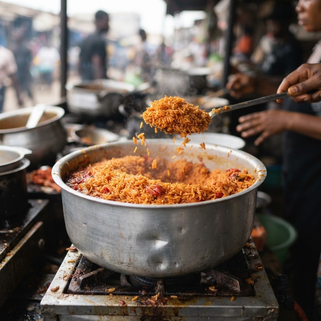 Pakistani parboiled long grain rice cooked in a tomato stew with the grains separate