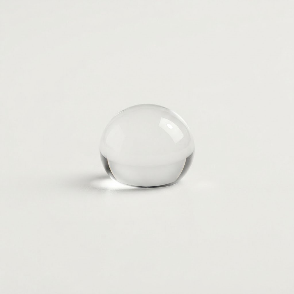 A single water droplet representing moisture content in parboiled rice