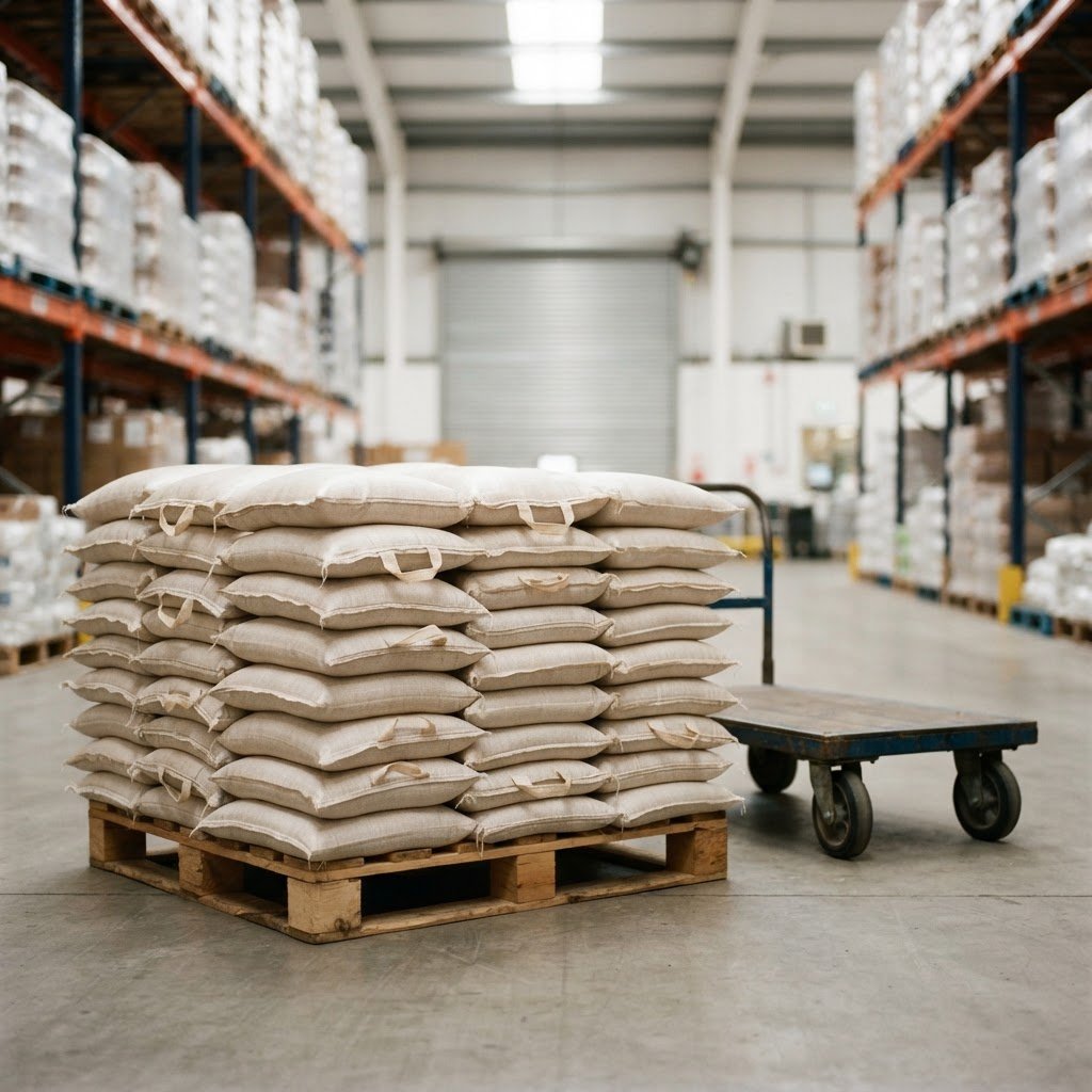Sella basmati rice in stacked 5kg retail bags