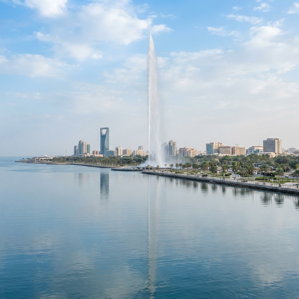 The Jeddah Corniche waterfront on the Red Sea in Saudi Arabia