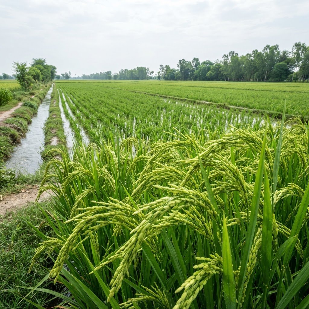 Basmati paddy fields in the Kalar tract of Punjab where Super Kernel Basmati Rice is grown