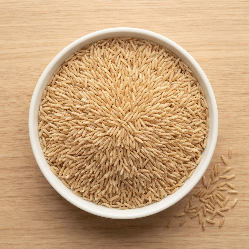 Super Kernel brown basmati rice, hulled but unpolished, bran layer intact