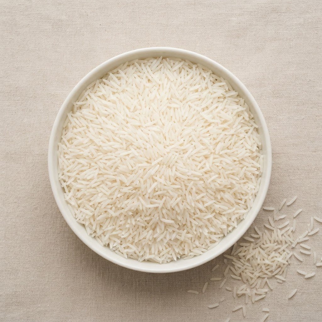 Super Kernel steam basmati rice, steamed after milling, firm white grains